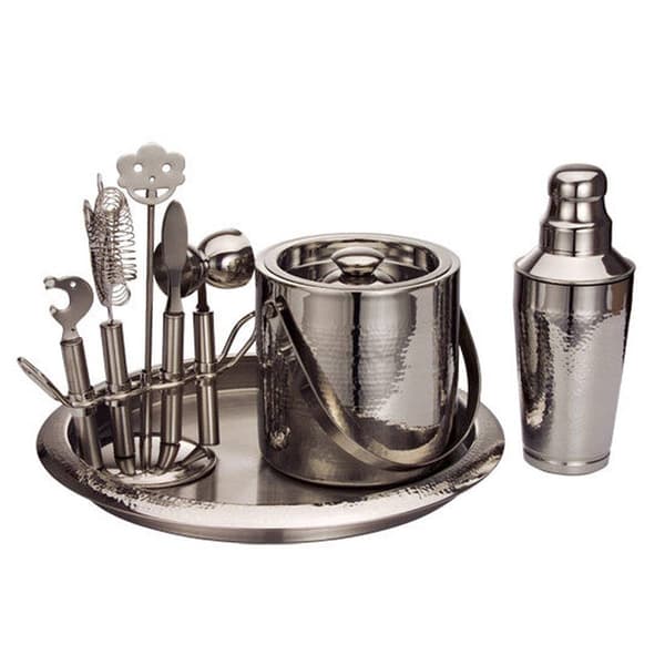 Godinger Hammered 9pc. Bar Tool Set - image 
