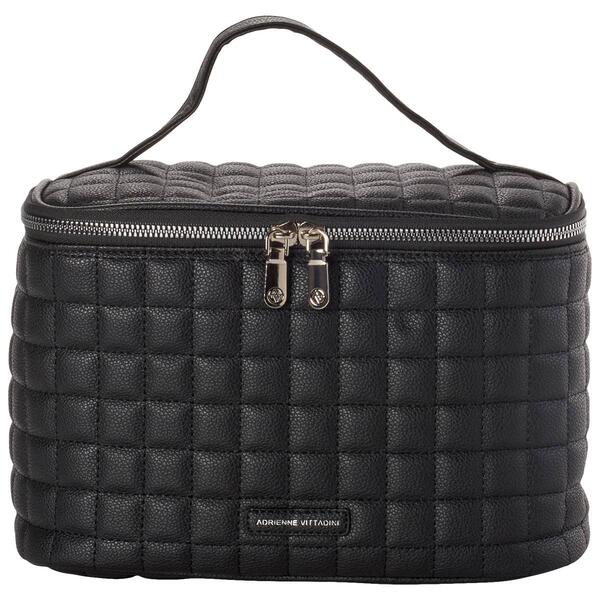 Adrienne Vittadini Quilted Train Cosmetic Case - image 