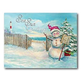 Courtside Market Snowman II 16x20 Canvas Wall Art