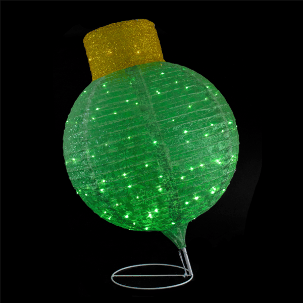 Northlight LED Green Tinsel Onion Outdoor Christmas Ornament