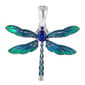 Wearable Art Silver-Tone & Dark Blue Dragonfly Enhancer Pendant - image 1