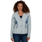 Womens Skyes the Limit Icy Blue Sparkle Long Sleeve V-Neck Embr - image 1