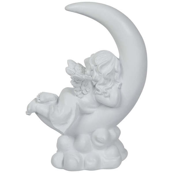 Northlight Girl Cherub Laying on Crescent Moon Statue