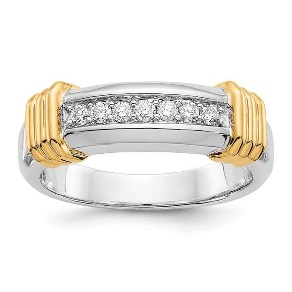 Mens Gentlemens Classics(tm) 14kt. Two Tone 1/4ctw. Diamond Ring - image 