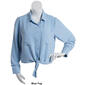 Juniors Plus Bethany Tie Front Casual Button Down - image 3
