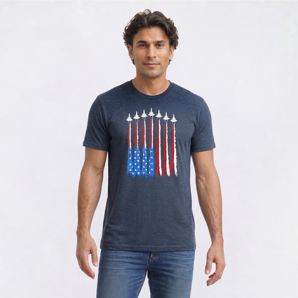 Mens Afterburner Flag USA Short Sleeve Tee - image 