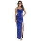 Juniors Crystal Doll Damask Sequin Lace-Up Back Sheath Dress - image 1