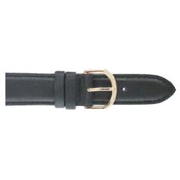 Unisex Watchbands 2 Go Long Padded Calfskin Black Watchband