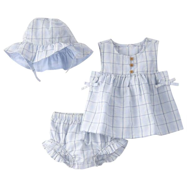 Baby Girl (NB-9M) Carter''s(R) Gingham Ruffle Shorts Set w/ Hat