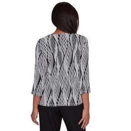 Womens Alfred Dunner Opposites Attract Knit Swirl Texture Blouse