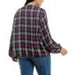 Plus Size Zac & Rachel Mandarin Collar Plaid Button Front Blouse - image 2