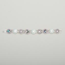 Napier Silver-Tone & Blue Stone Flex Link Bracelet