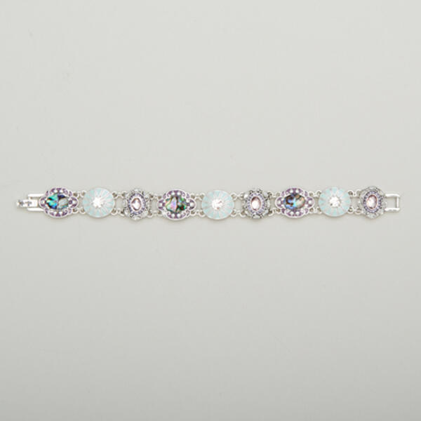 Napier Silver-Tone & Blue Stone Flex Link Bracelet - image 