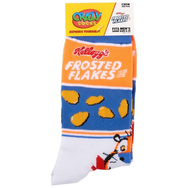 Mens Crazy Socks Frosted Flakes & Tony The Tiger Crew Socks - image 
