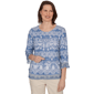 Womens Alfred Dunner Camden Market Embroidered Lace Blouse - image 1