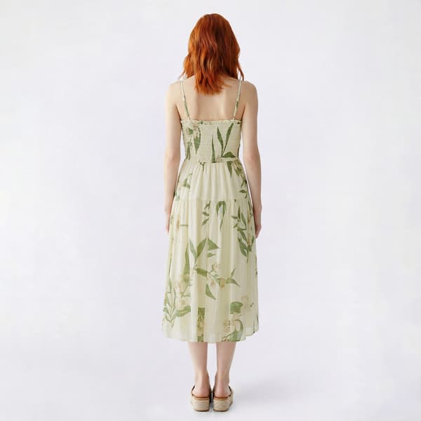 Juniors Trixxi Gauze Leafy Floral Keyhole Slip Dress