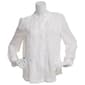 Womens Adrianna Papell Long Sleeve Ruffle Neck Pintuck Blouse - image 1