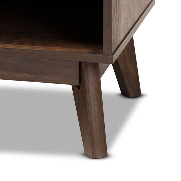 Baxton Studio Hartman Mid-Century Walnut Brown Wood TV Stand