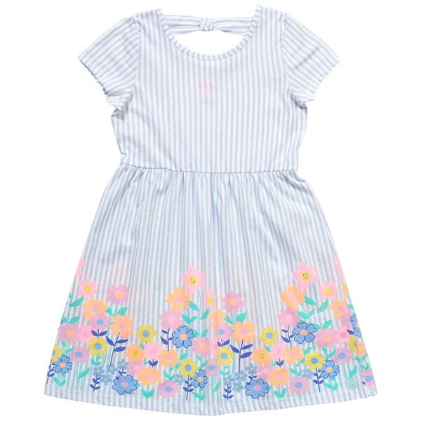 Girls &#40;7-12&#41; Freestyle Revolution Stripe Flower Border Dress - image 