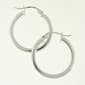 Sterling Silver Polished Square Tube Hoop Earrings - image 1