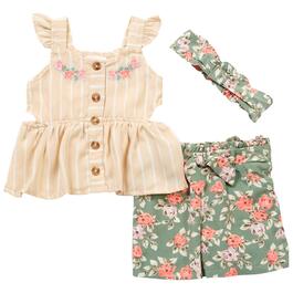 Baby Girl &#40;12-24M&#41; Little Lass&#40;R&#41; 3pc. Tank Top & Floral Shorts