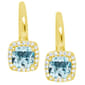Gianni Argento Blue Topaz Cushion Leverback Earrings - image 1