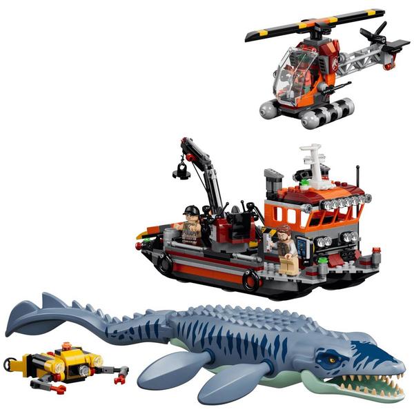 LEGO® Jurassic World Mosasaurus Dinosaur Boat Attack Kit