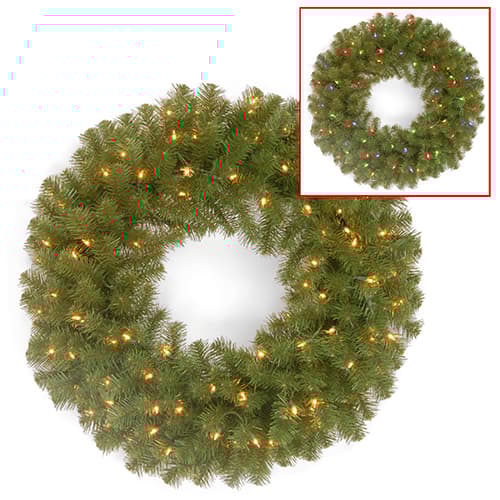 National Tree 24in N.Valley Spruce Wreath w/Lights - image 