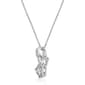 Gemminded Sterling Silver 5mm Double Heart White Topaz Pendant - image 2
