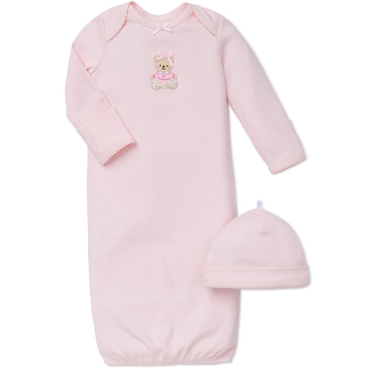 Baby Girl (NB-3M) Little Me® Sweet Bear Sleeper Nightgown...