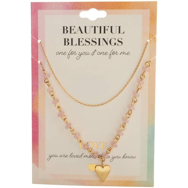 Beautiful Blessings Beaded Heart Pendant with Rose Quartz - image 