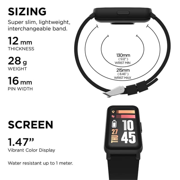Womens iTouch Active 4 Black Strap Fitness Tracker TC4S01-G02