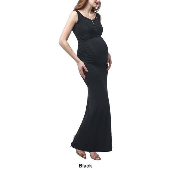 Womens Glow & Grow&#174; Button Accent Maternity Maxi Dress