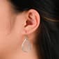 Forever New Sterling Silver Filigree Pear Shape Dangle Earrings - image 2