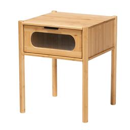 Baxton Studio Naresh Brown Bamboo Wood 1-Drawer End Table