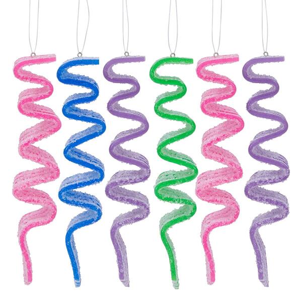 Northlight Seasonal 6ct. Sugar Coated Ribbon Candy Ornaments - image 