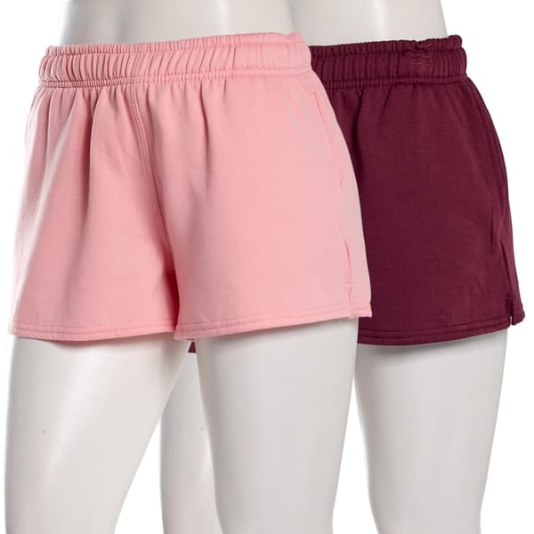 Juniors Eye Candy 2pk. Fleece Pull On Shorts w/ Side Slit - image 