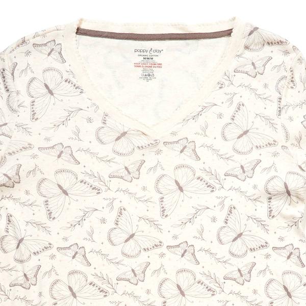 Womens Poppy & Clay Long Sleeve Butterfly Pajama Set