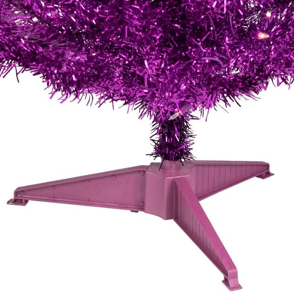 Northlight Seasonal 4ft. Pre-Lit Purple Tinsel Christmas Tree