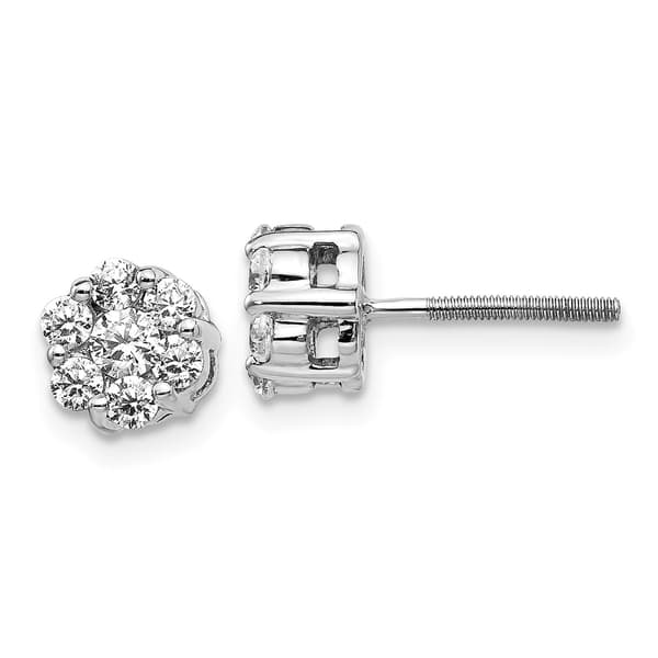 Diamond Classics&#40;tm&#41; 14k White Gold 7mm Diamond Stud Earrings - image 