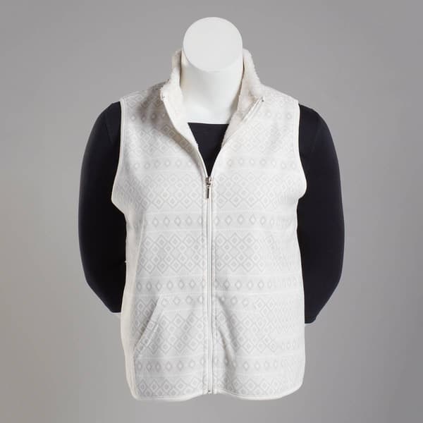 Plus Size Hasting & Smith Sherpa Lined Geometri Polar Fleece Vest
