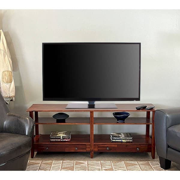 Casual Contemporary Living Solid Acacia TV Stand - image 