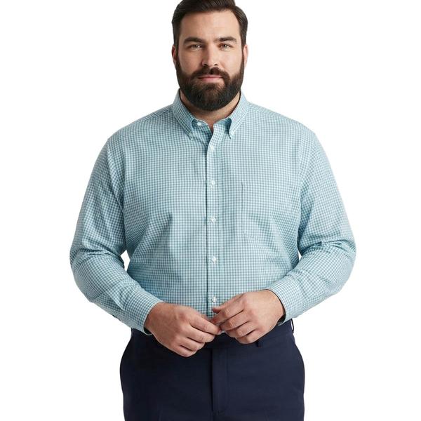 Mens Big & Tall Christian Aujard Fitted Dress Shirt - Blue/Grey - image 