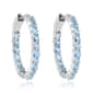 Gemstone Classics™ 3mm Aquamarine Inside-Out Hoop Earrings - image 2