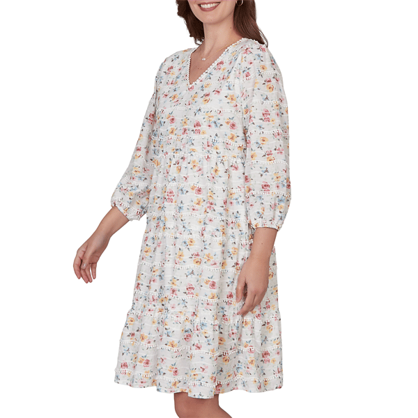 Womens Ruby Rd. Renaissance Romance Floral A-Line Dress