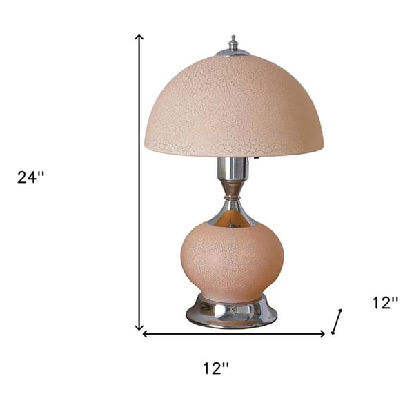 HomeRoots 24in. Pink Bedside LED Table Lamp