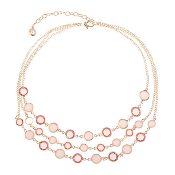 Gloria Vanderbilt Rose Gold-Tone Multi-Row Bib Necklace - image 