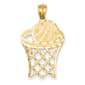 Unisex Gold Classics(tm) 14kt. Basketball in Hoop Pendant - image 1
