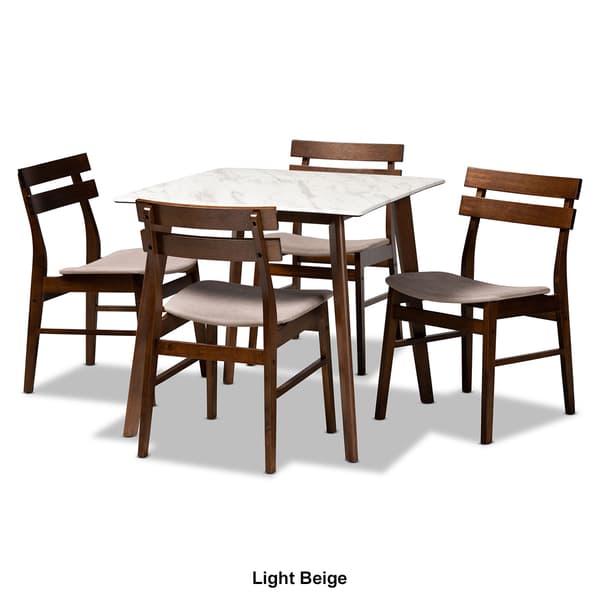 Baxton Studio Richmond Modern Walnut Brown Wood 5pc. Dining Set