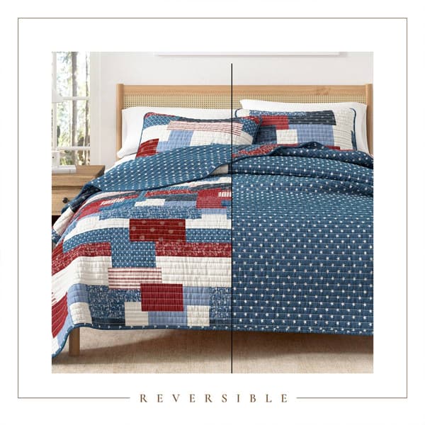 FreshFolds Lowel 3pc. Reversible Patchwork Quilt Set